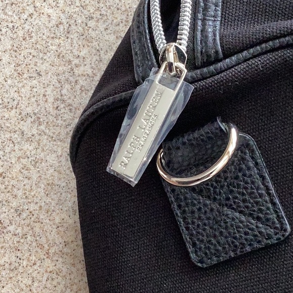 Ralph Lauren Polo Duffle Bag Black w/ faux black leather bottom and handles NEW - Picture 2 of 3